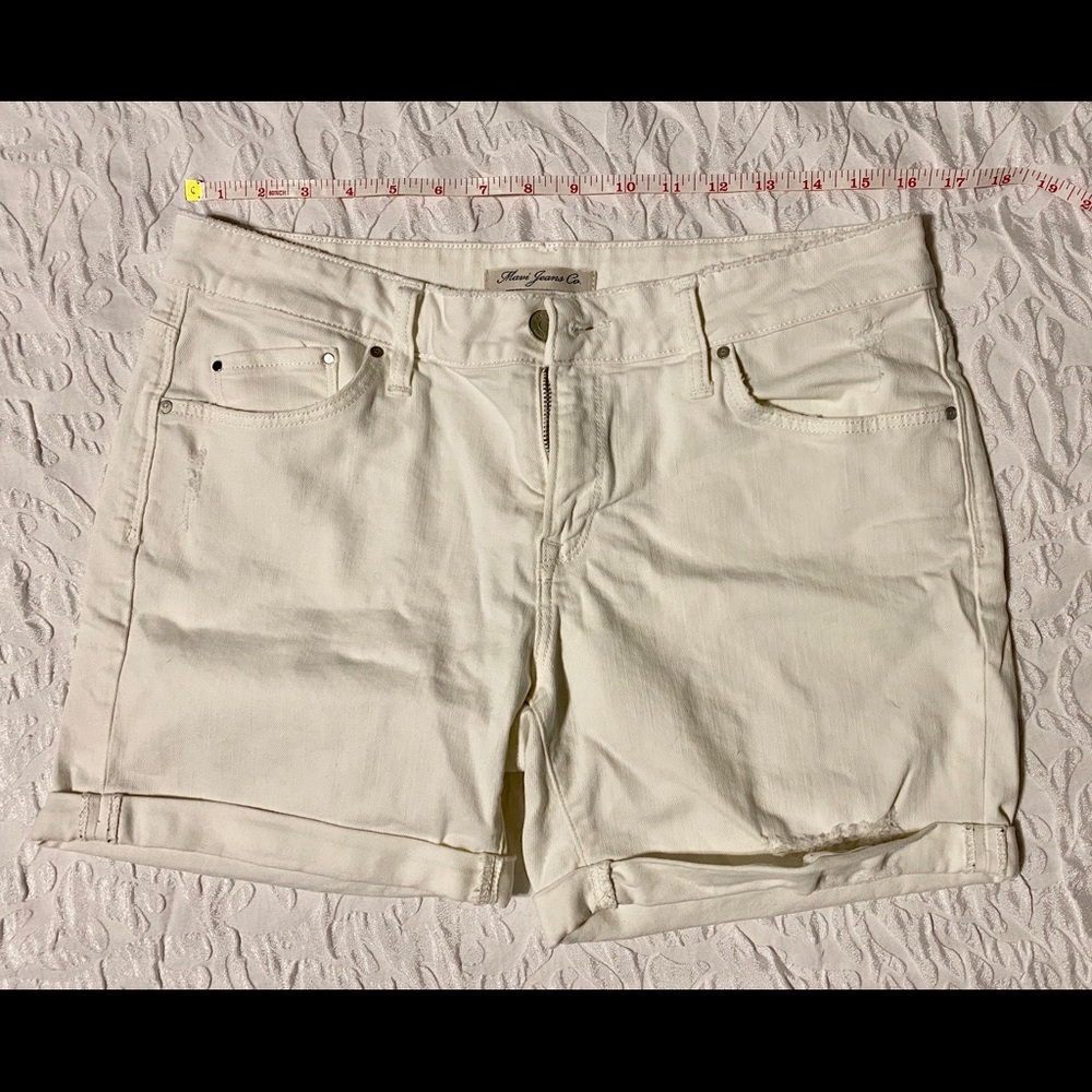 White Denim Mavi Shorts